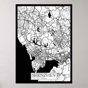 Shenzhen Kina Karta Poster