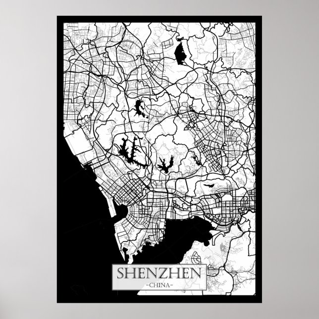 Shenzhen Kina Karta Poster (Framsidan)