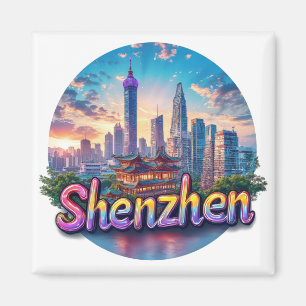 Shenzhen Kina Stad Resa Present Minne 🗺️ Magnet