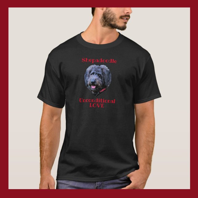 Shepadoodle lika ovillkorlig Kärlek Doodle Hund T Shirt (Skapare uppladdad)