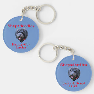 Shepadoodle Porträtt ovillkorlig Kärlek Blue