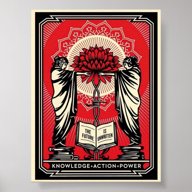 Shepard Fairey Skärm Skriv ut kunskapsaktionen Red Poster (Framsidan)
