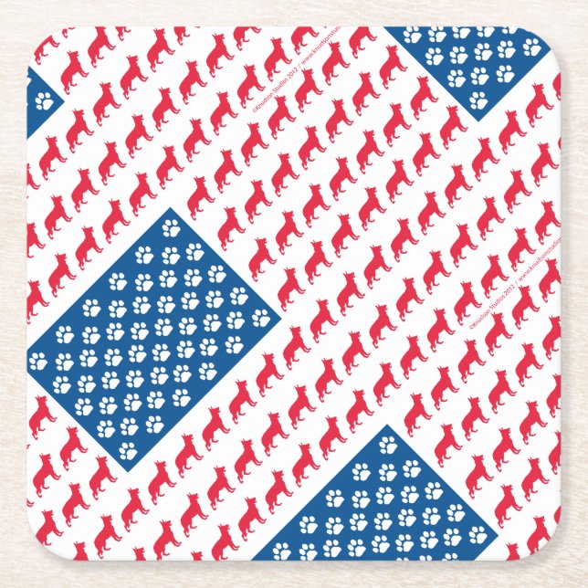 Shepard-Flagga Patriotic Underlägg Papper Kvadrat (Framsidan)