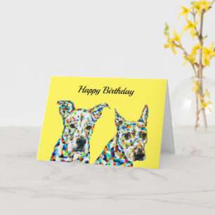 Shephard Shar pei & Pitbull Lab Mix Birthday Card Kort