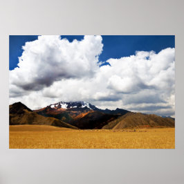 Shepherd and Hans Flock in Peruvian Andes Poster