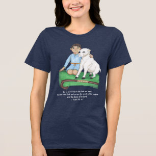 Shepherd boy och lamm psalm Christian T-Shirt