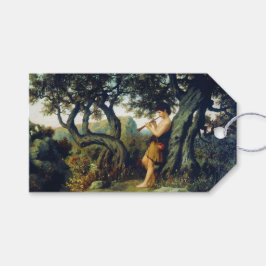 Shepherd Boy spelar ett Woodwind Musical Instrumen Presentetikett