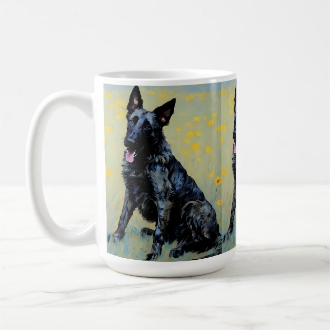 Shepherd crayon-konst kaffe mugg (Vänster)
