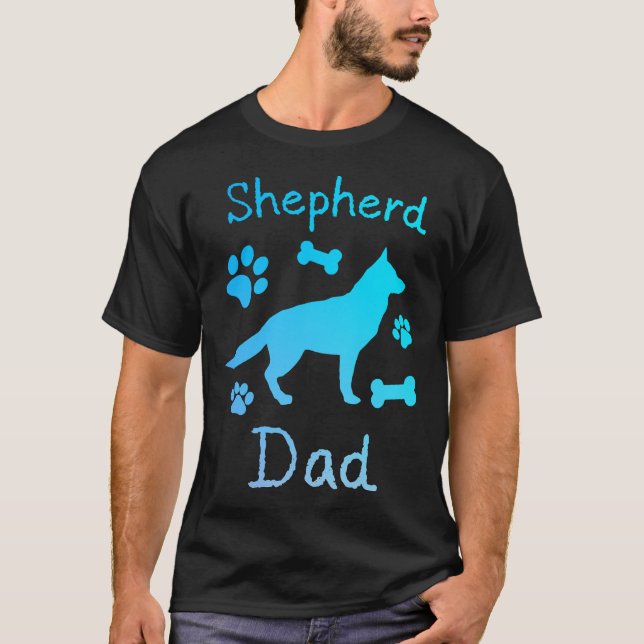 Shepherd Dad Black And Blue Personalized T Shirt (Framsida)