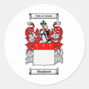 Shepherd Family Crest Jackar av Arm Runt Klistermärke