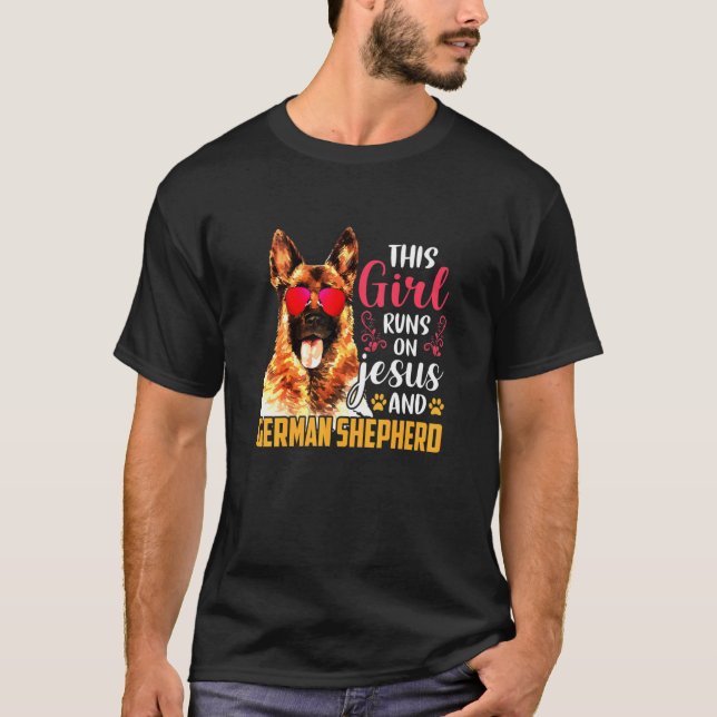 Shepherd German shepard Shepherd Hund K9 T Shirt (Framsida)