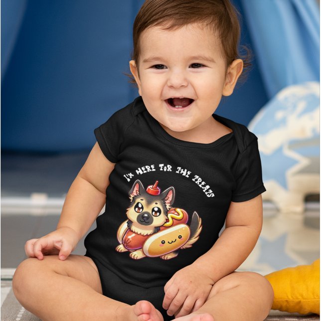 Shepherd Hund in a Hett Hund Costume, Funny Hallow T Shirt (Skapare uppladdad)