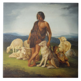 Shepherd in a Rural Landscape Kakelplatta