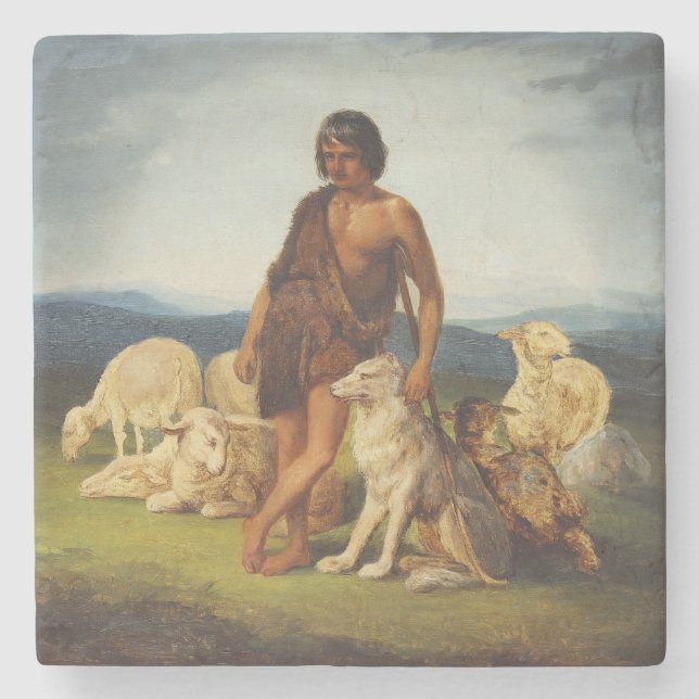 Shepherd in a Rural Landscape Stenunderlägg (Framsidan)