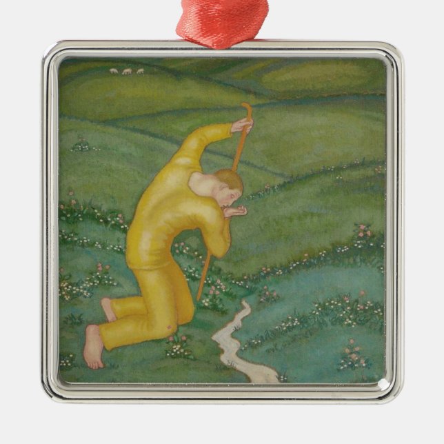Shepherd in his Fält (av Eugeniusz Zak) Julgransprydnad Metall (Framsidan)