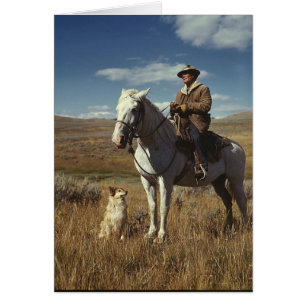 Shepherd med häst och hund på Gravelly Range Hälsningskort