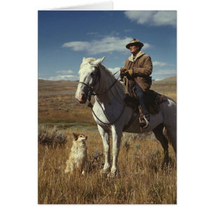 Shepherd med häst och hund på Gravelly Range Hälsningskort
