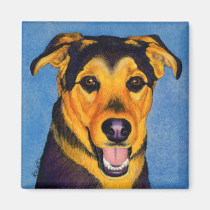 Shepherd Mix Hund Magnet - "Caesar"