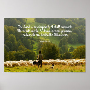 Shepherd och hans får Psalm 23 Poster