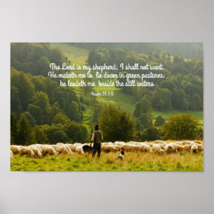 Shepherd och hans får Psalm 23 Poster