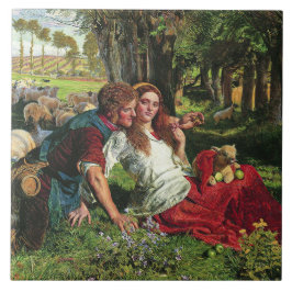 Shepherd och hans flickvän (av Holman Hunt) Kakelplatta