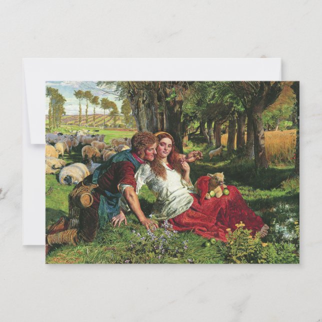 Shepherd och hans flickvän (av Holman Hunt) Kort (Framsida)