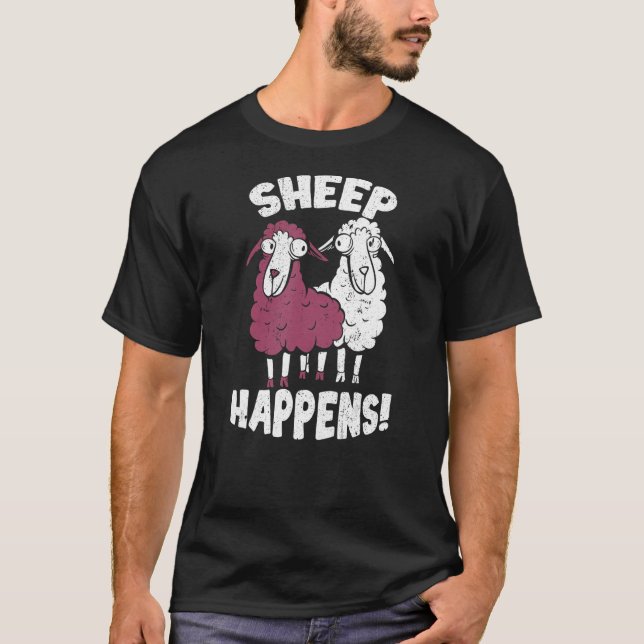 Shepherd Sheep Happens T Shirt (Framsida)