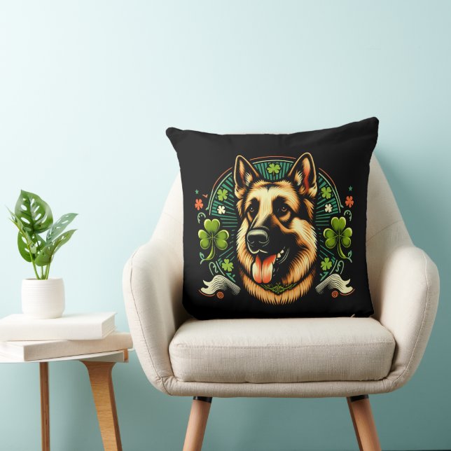Shepherd St patrick's day Shepherd Hund Gift Kudde (Stol)