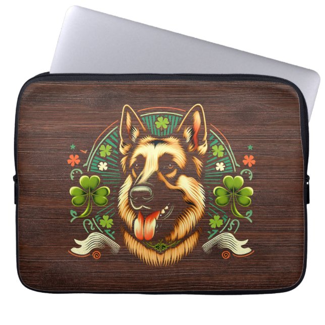 Shepherd St patrick's day Shepherd Hund Gift Laptop Fodral (Framsidan)
