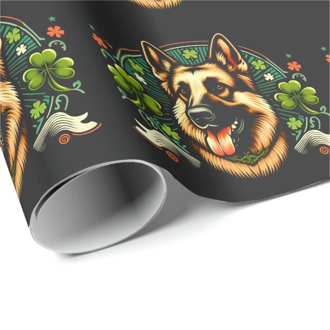 Shepherd St patrick's day Shepherd Hund Gift Presentpapper (Rullad Hörn)