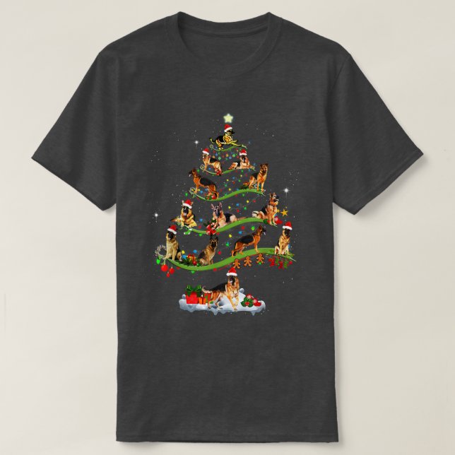 Shepherd Träd jul Candy cane Gift Orn T Shirt (Design framsida)