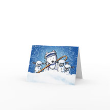 Shepherd Westie and Sheep Jul Note Card