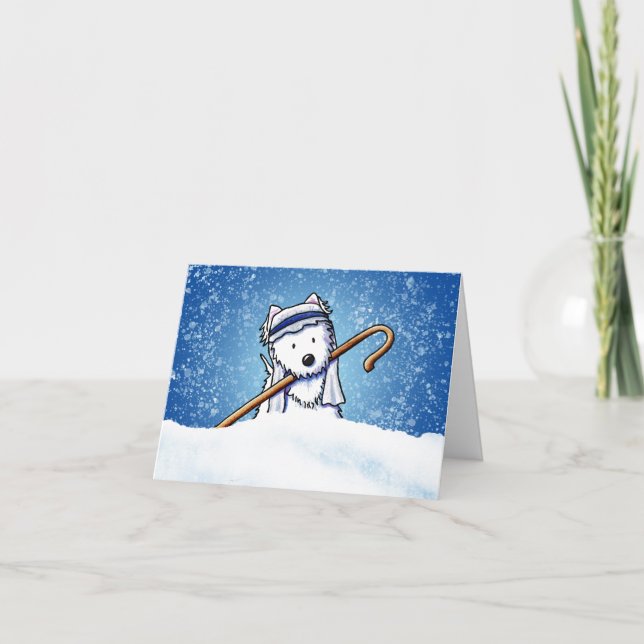 Shepherd Westie skräcker julkort Tack Kort (Framsida)