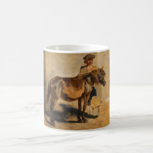 Shepherd With a Horse (Equestrian Art) Kaffemugg (Center)
