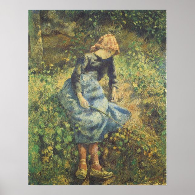 Shepherdes by Camille Pissarro, Vintage Fine Art Poster (Framsidan)