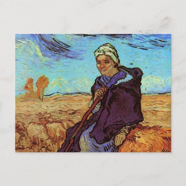 Shepherdes (efter Millet) av Vincent van Gogh Vykort (Framsida)