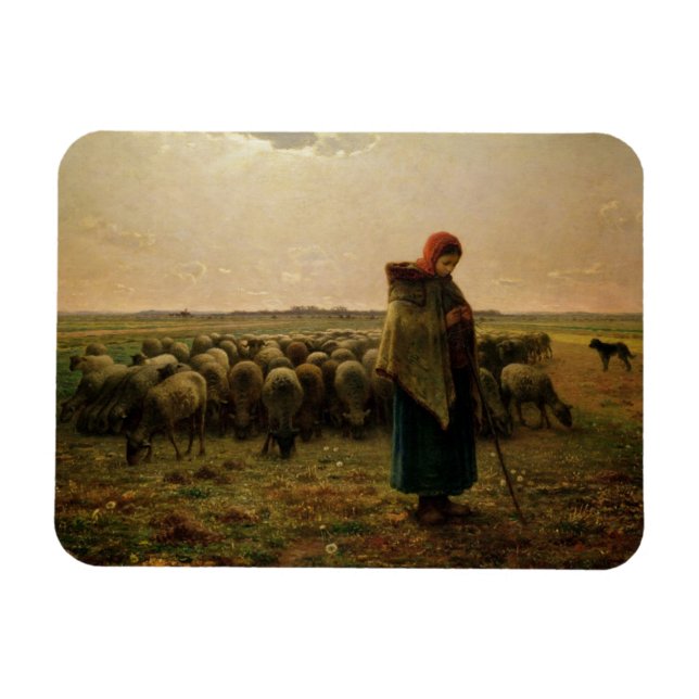 Shepherdes med hennes Flock, 1863 Magnet (Horisontell)