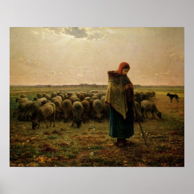 Shepherdes med hennes Flock, 1863 Poster (Framsidan)