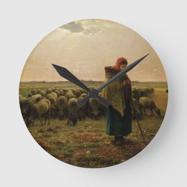 Shepherdes med hennes Flock, 1863 Rund Klocka (Framsida)