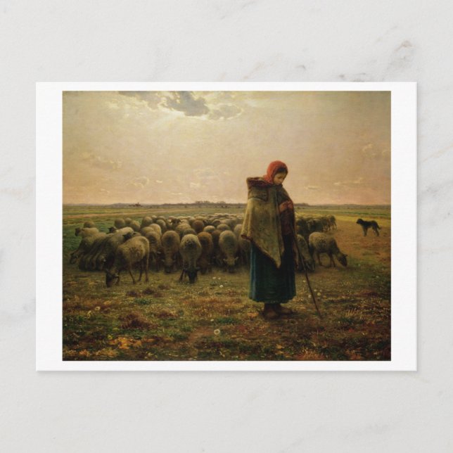 Shepherdes med hennes Flock, 1863 Vykort (Framsida)