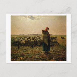 Shepherdes med hennes Flock, 1863 Vykort