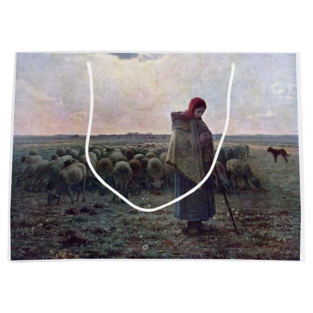 Shepherdes med hennes Flock, Jean-Francois Millet (Framsidan)