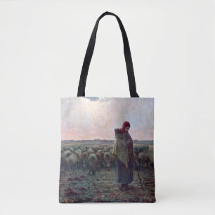 Shepherdes med hennes Flock, Jean-Francois Millet Tygkasse