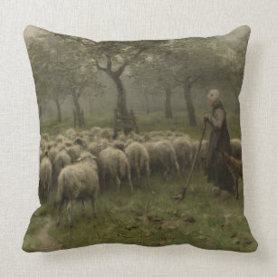 Shepherdess med en flock av får, Anton Mauve Kudde