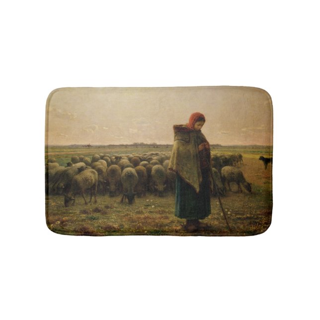 Shepherdess med henne flock, 1863 badrumsmatta (Framsidan)