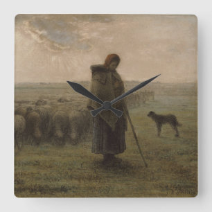Shepherdess och henne flock   1862-63 fyrkantig klocka