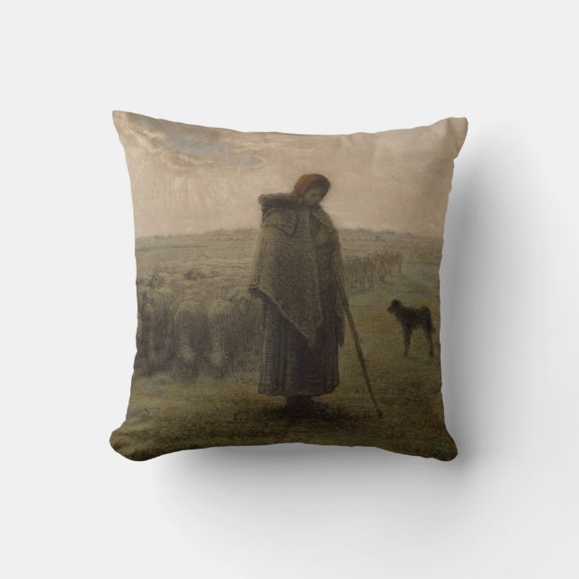Shepherdess och henne flock | 1862-63 kudde (Framsida)