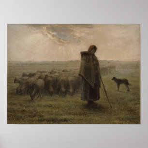 Shepherdess och henne flock   1862-63 poster