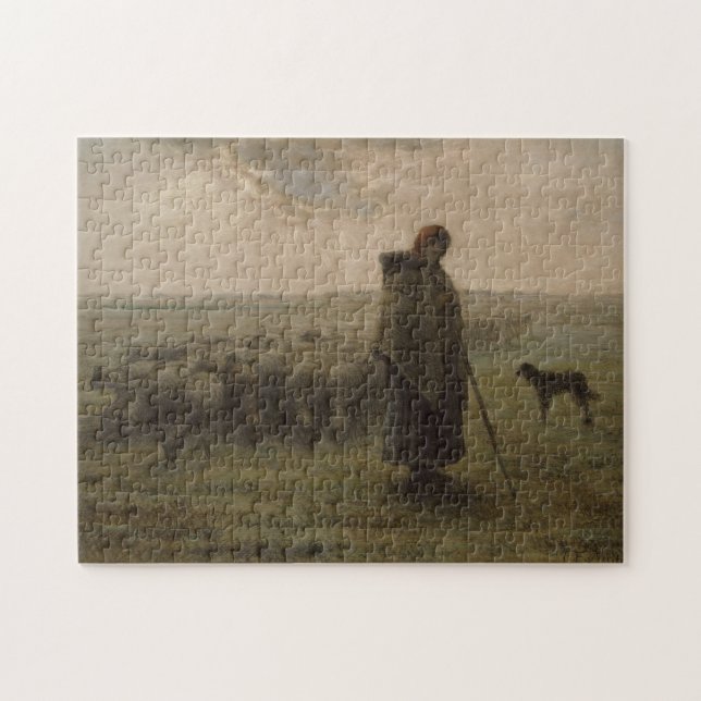 Shepherdess och henne flock | 1862-63 pussel (Horisontell)