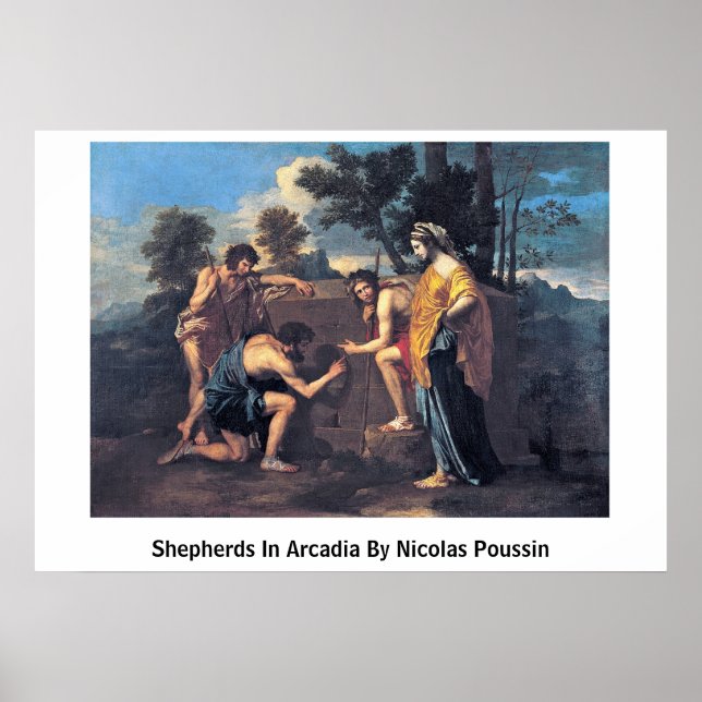 Shepherds i Arcadia av Nicolas Poussin Poster (Framsidan)